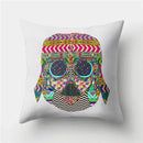 Axyaa Retro Cityscape Gramophone Guitar Drum Camera Print Cushion Cover