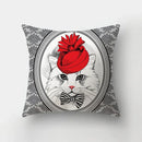 Axyaa Cartoon Dogs Feather Print Pillowcase Home Decor Sofa Seat Cushion Cover