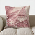 Axyaa Pink Gnomes Winter Decor Pillow Cover - Sofa, Bedroom, Car