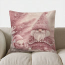 Axyaa Pink Gnomes Winter Decor Pillow Cover - Sofa, Bedroom, Car