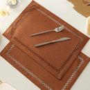 Axyaa Burlap Geometric Placemats: Rustic Heat Resistant Farmhouse Table Mats