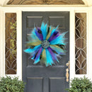 Axyaa Peacock Feather Ribbon Wreath: Hotel & Home Door Wall Decor