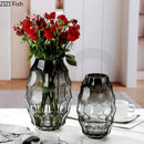 Axyaa Geometric Glass Vase Art Decor Flower Vessels Dried Flower Arrangement Craft