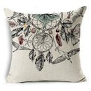 Axyaa Linen Cushion Cover 45x45cm, Flower & Animal Design for Sofa & Bed