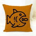 Axyaa Cartoon Animal Print Linen Cushion Cover 45*45cm