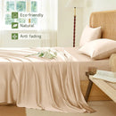 Axyaa Mulberry Silk Luxury Bed Sheet Set - 4/6pcs Bedroom Bedding King Queen Double Single