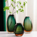 Axyaa Gradient Glass Vase Hydroponics Flower Pot Perfect Desk Decor Artificial Floral Arrangement