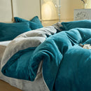 Axyaa Flannel Bedding Set with Fleece Duvet Cover, Soft & Warm Sheet + Pillowcase