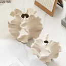 Axyaa Irregular Wrinkle Vase: Creative Abstract Ceramic Pot for Flowers, Desk or Table Decoration