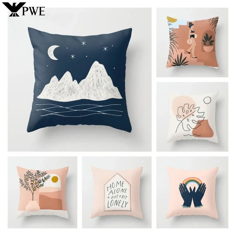 Axyaa Abstract Oil Painting Cushion Covers – Modern Art Home Decor Pillow