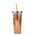 Axyaa Glitter Double Layer Sippy Cup, Large Capacity Reusable Coffee Milk Tea Cup