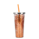 Axyaa Glitter Double Layer Sippy Cup, Large Capacity Reusable Coffee Milk Tea Cup