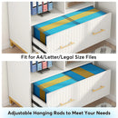 Axyaa White Lateral File Cabinet with Drawer, Adjustable Hanging Rod for Letter/Legal/A4 Files