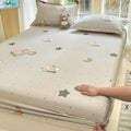 Axyaa 100% Cotton Mattress Protector Cover - Single Piece, Non-slip, Dustproof