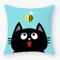 Axyaa Black Cat Pillowcase 45*45 Sofa Car Home Decor Cushion Cover