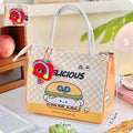 Axyaa Kawaii Puppy Insulated Lunch Bag - Large Portable Bento Pouch for Women, Girls, Kids