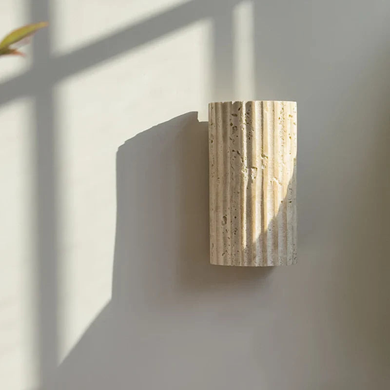 Axyaa Yellow Travertine LED Wall Lamps - Nordic Modern Stair Light Fixtures