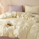 Axyaa Solid Color Shell Bedding Set - Embroidered Student Dorm Four Piece Suit