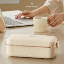 Axyaa Electric Heated Lunch Box Food Warmer Set Stainless Steel Container, Portable Office School Home Heating