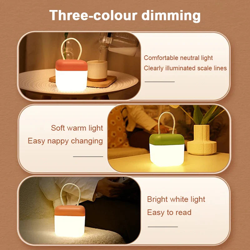 Axya LED Night Light: USB Chargeable, Human Touch Control Lamp for Bedroom Table