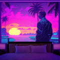 Axyaa Astronaut Tapestry Wall Hanging Fantasy Art Glow Under UV