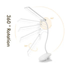 Axyaa Double Head Desk Lamp with Touch Dimming, USB Clip On, Flexible Gooseneck