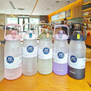Axyaa 2L Sports Water Bottle with Straw - Portable Frosted Plastic Space Cup