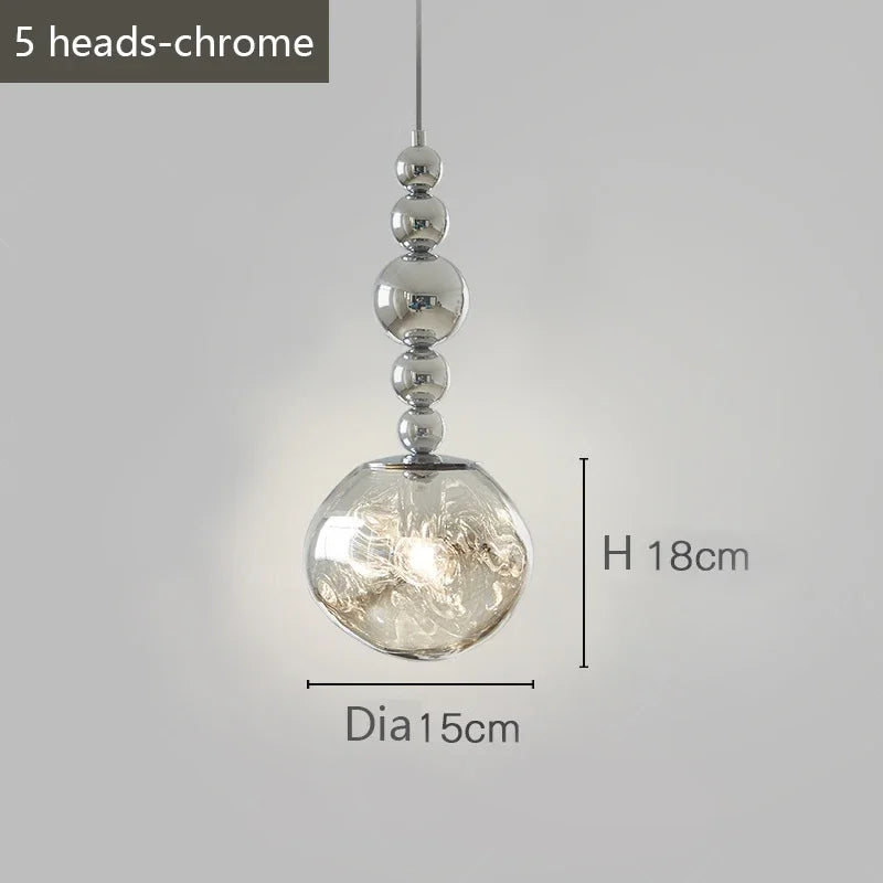 Axyaa Nordic Luxury Round Chandelier for Bar Counter, Bedroom, and Restaurant, Postmodern Lava Lamp