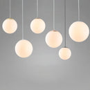 Axya Milk White Glass Ball Pendant Chandelier