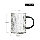 Axyaa Glacial Glass Coffee Cup with Handle - Heat Resistant Transparent Mug