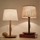 Axyaa Round Fabric Table Lamp with Wood Base for Modern Nordic Luxury Home Decor