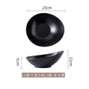 Axyaa Oblique Ceramic Bowl: Large Dessert Fruit Salad Bowl for Hotel and Restaurant Tableware