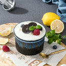 Axyaa Blue Ramekin Soufflé Molds, High-Temperature Resistant Bake Molds, 6/12pcs