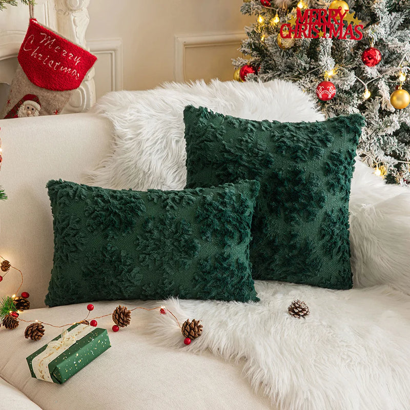 Axyaa Christmas Plush Cushion Cover 45x45cm for Sofa Home Decor