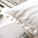 Axyaa Nordic Dutch Velvet Pillowcase with Pompoms Edges - Soft Sofa Cushion Cover