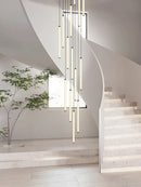 Axyaa Nordic LED Tube Chandelier: Modern Circular Living Room Lighting