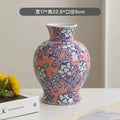 Axyaa Blue and White Porcelain Vase - Chinese Retro Flower Arrangement Home Decor
