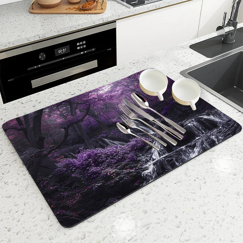 Axyaa Kitchen Drain Pad: Non-slip Heat Resistant Drying Mat for Counters