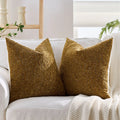 Axyaa Textured Chenille Pillow Cover, Cozy Nubby, Fall Winter Neutral Tones