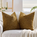 Axyaa Textured Chenille Pillow Cover, Cozy Nubby, Fall Winter Neutral Tones