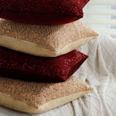 Red Gold Sequin Cushion Cover 45x45 - Axyaa High Quality Luxury Home Decoration