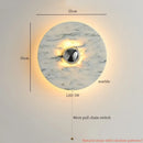 Axyaa Modern LED Wall Lamp - Circular Marble Living Room Lights
