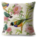 Axyaa Vintage Floral Bird Linen Cushion Cover - 45*45cm