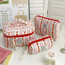 Axyaa Floral Cosmetic Bag Set - 3pcs Portable Toiletry Organizer for Women