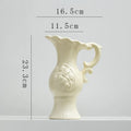 Axyaa Retro Tulip Flower Vase | Porcelain Teapot Relief Design | Home Decoration