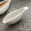 Axyaa White Ceramic Gravy Boat Milk Jug Steak Sauce Seasoning Pot Tableware