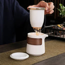 Axyaa Mutton Fat Jade Tea Set - Portable Ceramic Kung Fu Tea Set