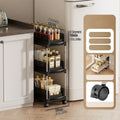 Axyaa Wheeled Storage Rack, Tiered Organizer, Space-Saving Shelf for Home & Kitchen
