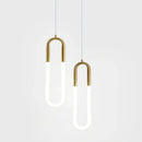 Axyaa Gold Metal LED Pendant Light for Modern Minimalist Living Room Lighting