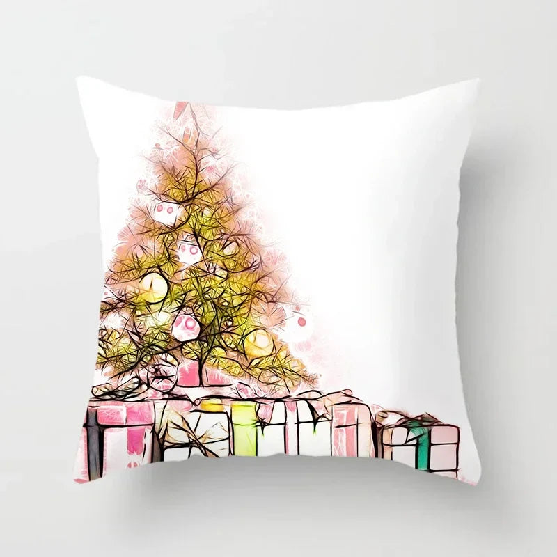Axyaa Christmas Home Pillowcases: Printed Bed Decorative Cushion Covers